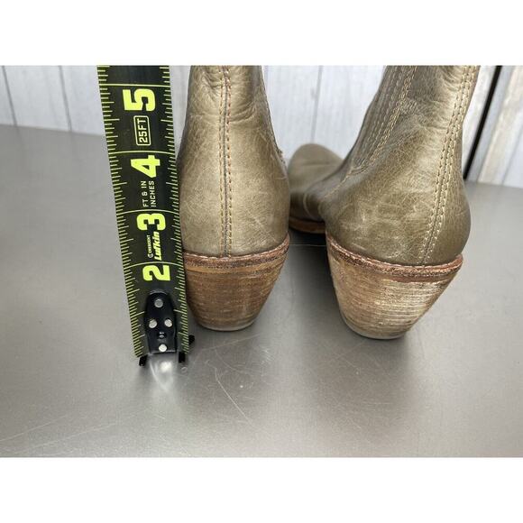 Latigo Panama Ankle Boots Size 8.5 Green Leather Slip On Block Heel - Picture 5 of 6